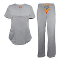 Wholesale Natural Women's Ultra Soft Drop-Neck 2 Pocket Scrub Set Quick Drying Hospital Uniform