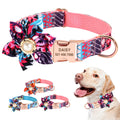 Custom Personalized Bowknot Diy Pet Collar  Bling Charms Custom Name Pet Dogs Cat Collar