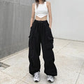 American Retro Street Hot Girls Versatile Pockets High Waist  Sport Cargo Women Pants 2024
