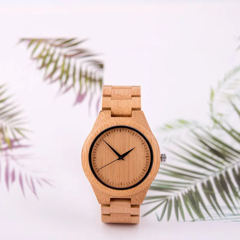 2019 Original Custom Logo MIYOTA Digital Sport Fashion Quartz Wood Watch Handcrafted Bamboo Band Box Design Men's Pointer DODO