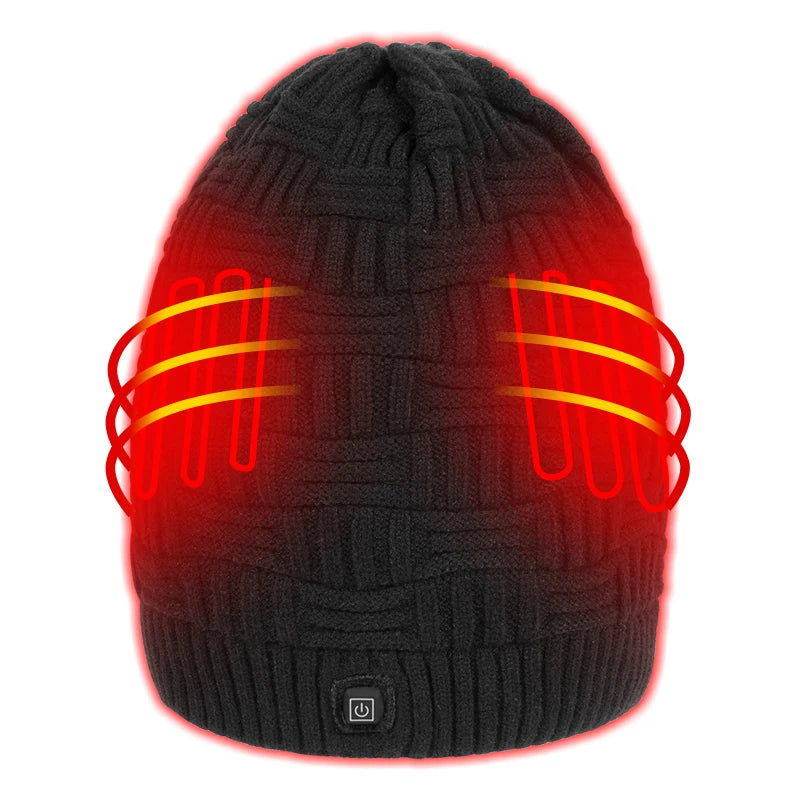 Street Style Manufacturer Oem LWinter Heating Hat Cold Winter Thermal Beanies Outdoor Windproof Heated Beanie Hat for Men Women