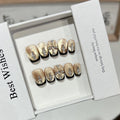 Private Label 3D False Nails Long Coffin Almond Style Handmade French Press Nails Luxury Artificial Fingernails Accessory