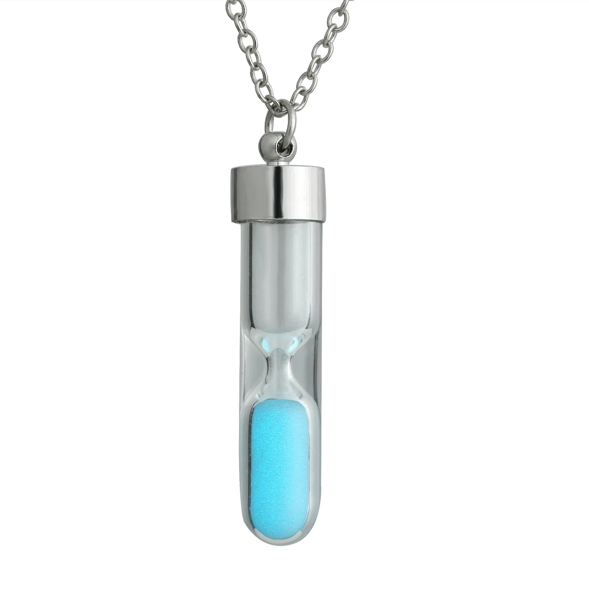 Winter Warm Luminous Necklace for Women Men Hourglass Necklace New Creative Lamp Necklace Glow in the Dark Gifts