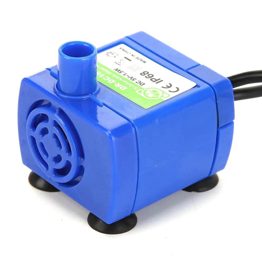 5V USB Plastic Aquarium Pump with LED Blue Light Ultra Quiet Design for Fish Tank Automatic Water Dispenser