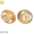 Custom Made Jacket Western Buttons Gold Plated Embossed Logo Studs Metal Sewing Shank Buttons for Coat