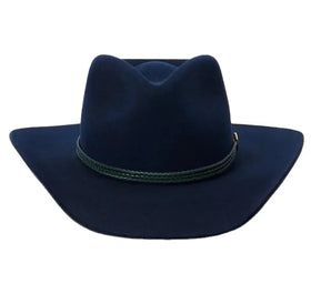 Fashion Chic Navy Blue Wool Felt Western hard Cowboy Hat Fedora Casual Outdoor Unisex Four Seasons