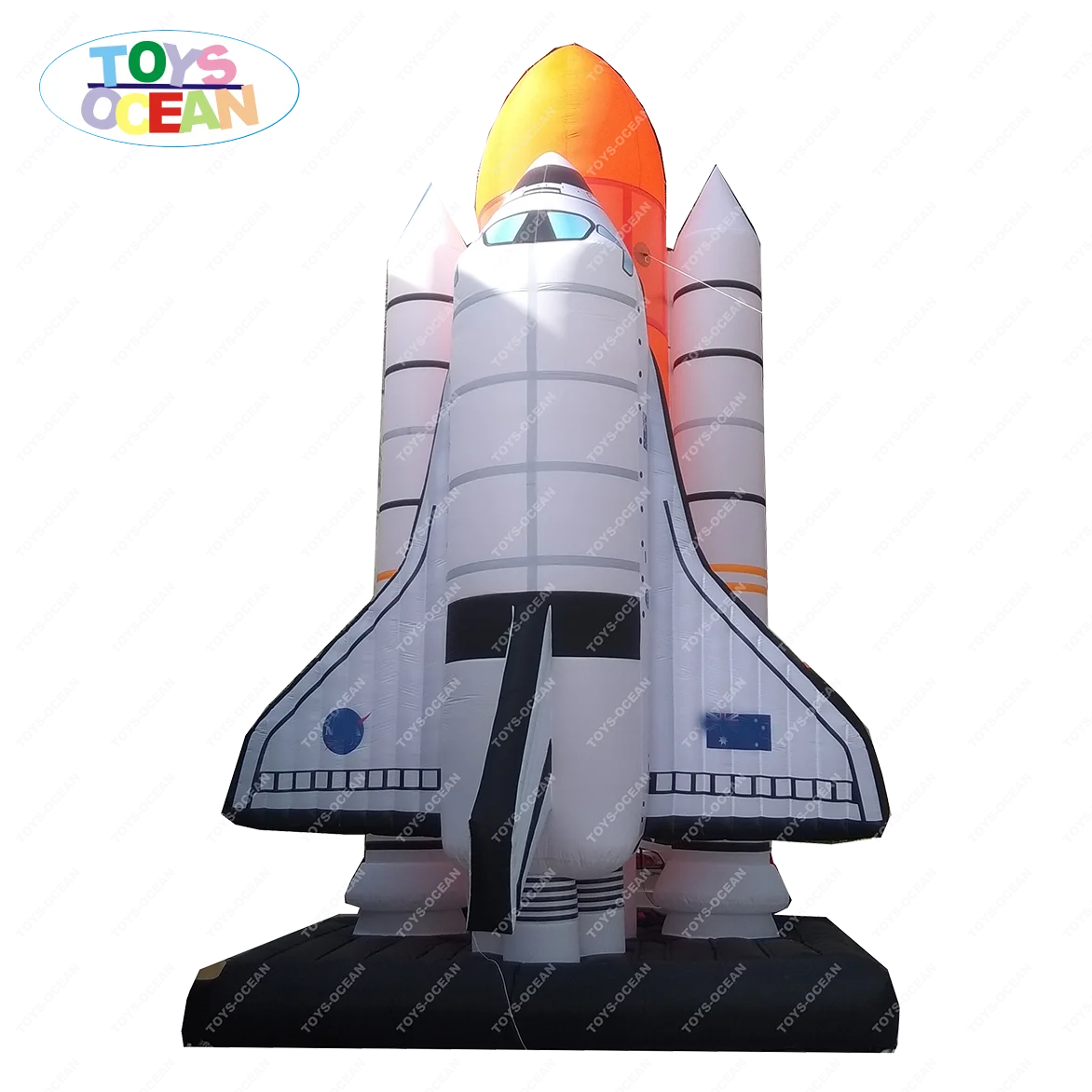 2025 New Design Customized Inflatable Rocket Space Plane Spaceship Fire Arrow Space Shuttle Aerospaceplane