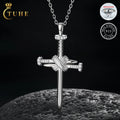 Hip Hop Gold Plated 925 Sterling Silver Pass Diamond Tester D Color VVS Moissanite Nail Cross Pendant Necklace