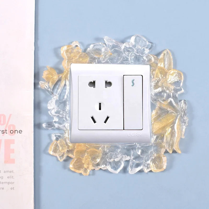 Flower Lace Light Switch Decoration Silicone Mold for Casting Resin