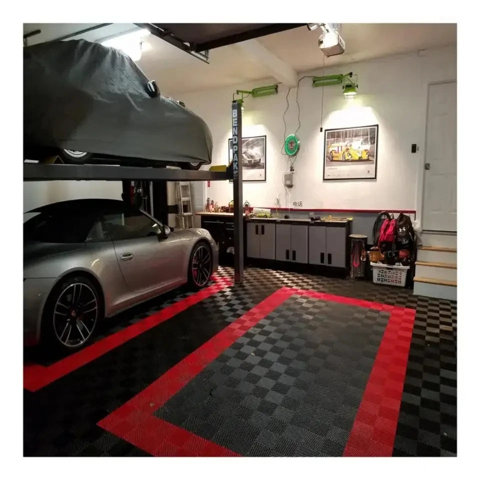 Rigid Modular PP Garage Floor Tiles Plastic Vinyl Flooring Interlocking Vinyl Floor Tile for Car Wash