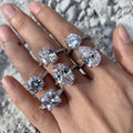 ShangJie OEM Fashion Engagement Rings Jewelry Women Promise Rings Moissanite Princess Cut Ring