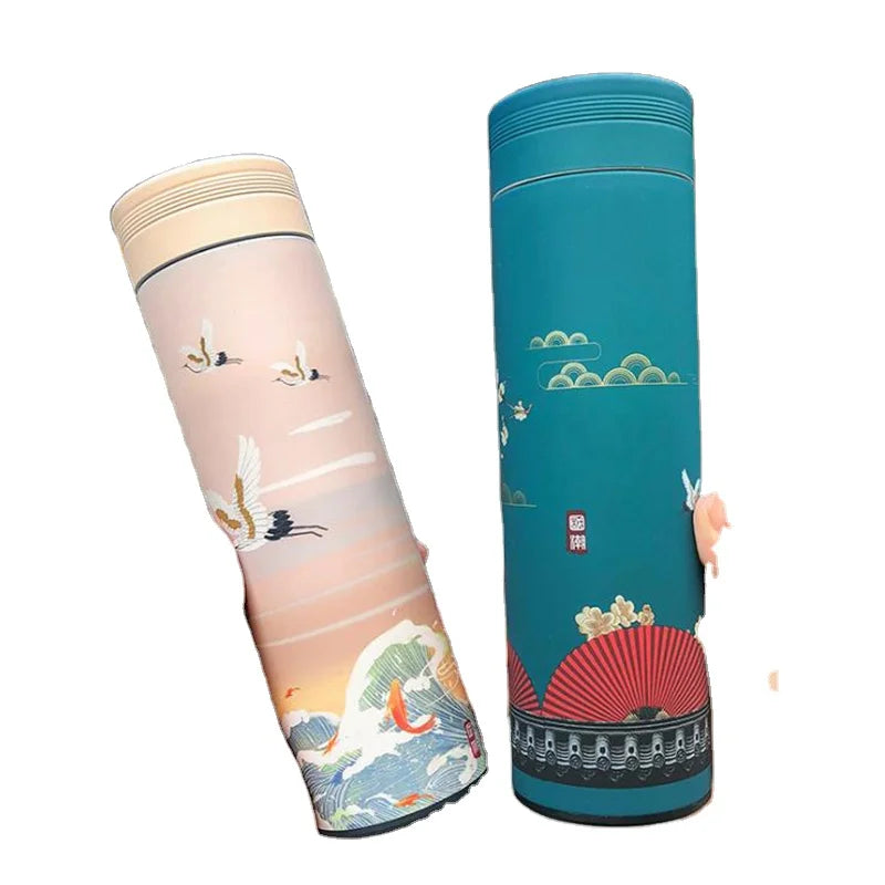 Solhui 500ml Creative Chinese Style Retro Thermos Cup Men and Women Students Stainless Steel Literary Vacuum Flasks Water Bottle MegaBDM