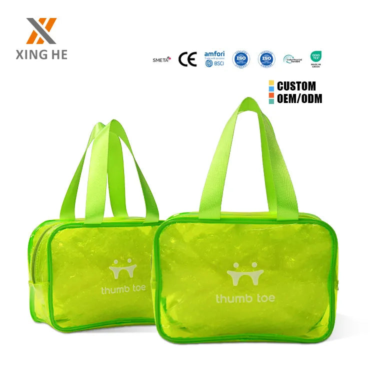 Wholesale Custom Logo Women Travel Make up Pouch Zipper Close Transparent Clear Pvc Bathroom Cosmetic Bag