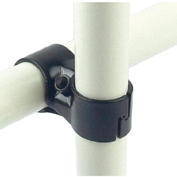 HJ-6 Black Electrophoresis SPCC Metal Pipe Joint in 2.3mm Thickness for OD 28mm Plastic Coating Pipe
