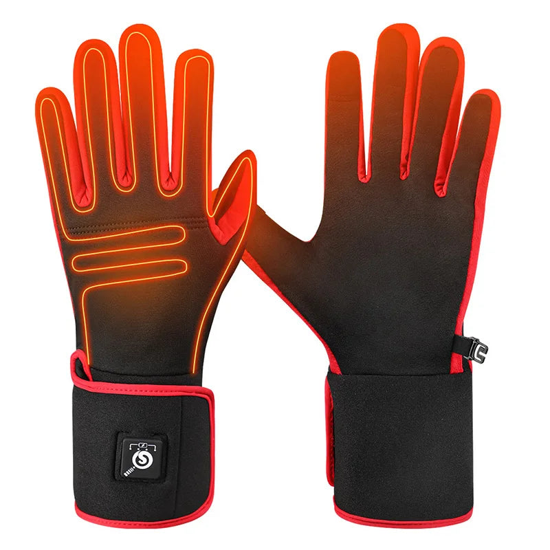 Winter Warm Sport Stock Touchscreen Typing  Breathable 7.4V Rechargeable Battery Heated Work Thin Electric Heated Gloves Liner