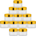 12 PCS 1 oz Frosted Glass Containers Refillable Cosmetic Vials for Eye Cream Salve Lotion Ointment with Plastic Cap