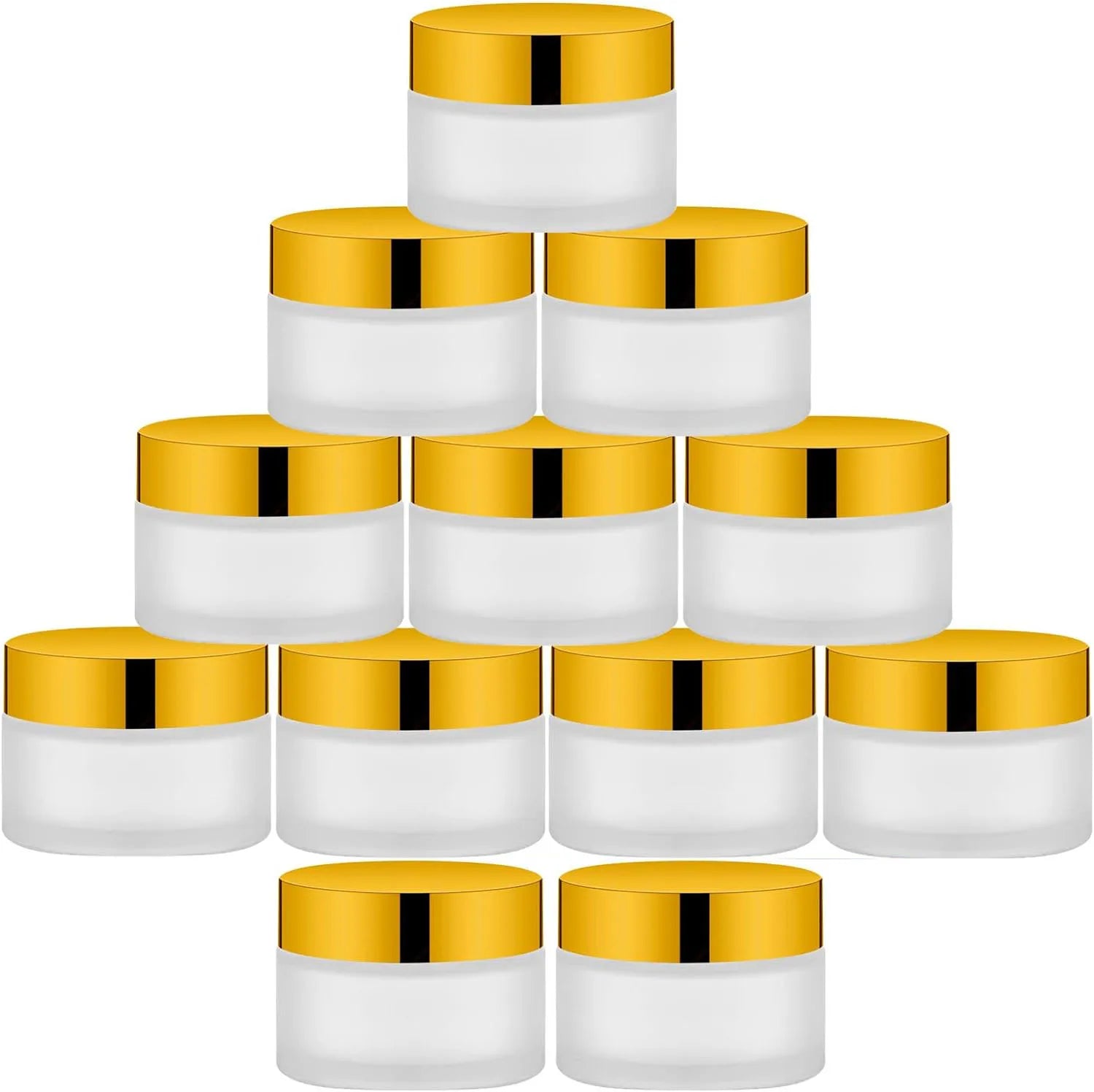 12 PCS 1 oz Frosted Glass Containers Refillable Cosmetic Vials for Eye Cream Salve Lotion Ointment with Plastic Cap