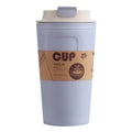FX Factory Eco-friendly Reusable Degradable Wheat Fiber 450ml Double Wall Water Bottle Coffee Travelling Mug with Lids