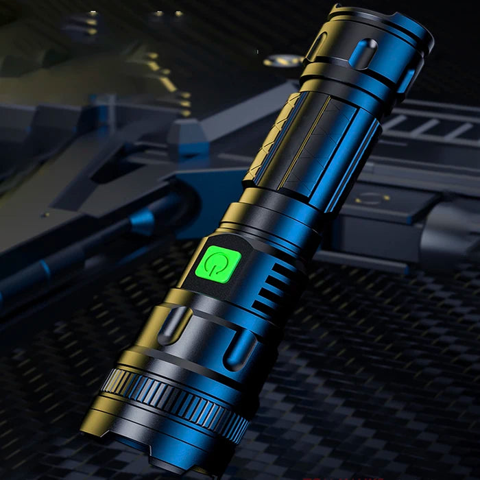 Powerful High Lumen Strong Flashlight Durable Waterproof Torch Flashlight Camping Light Zoomable USB Rechargeable LED Flashlight