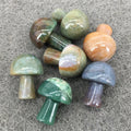 DIY Feng Shui Crystals Mushrooms Healing Materials Carved Crystal Mushroom Moss Agate Mushrooms for Decoration