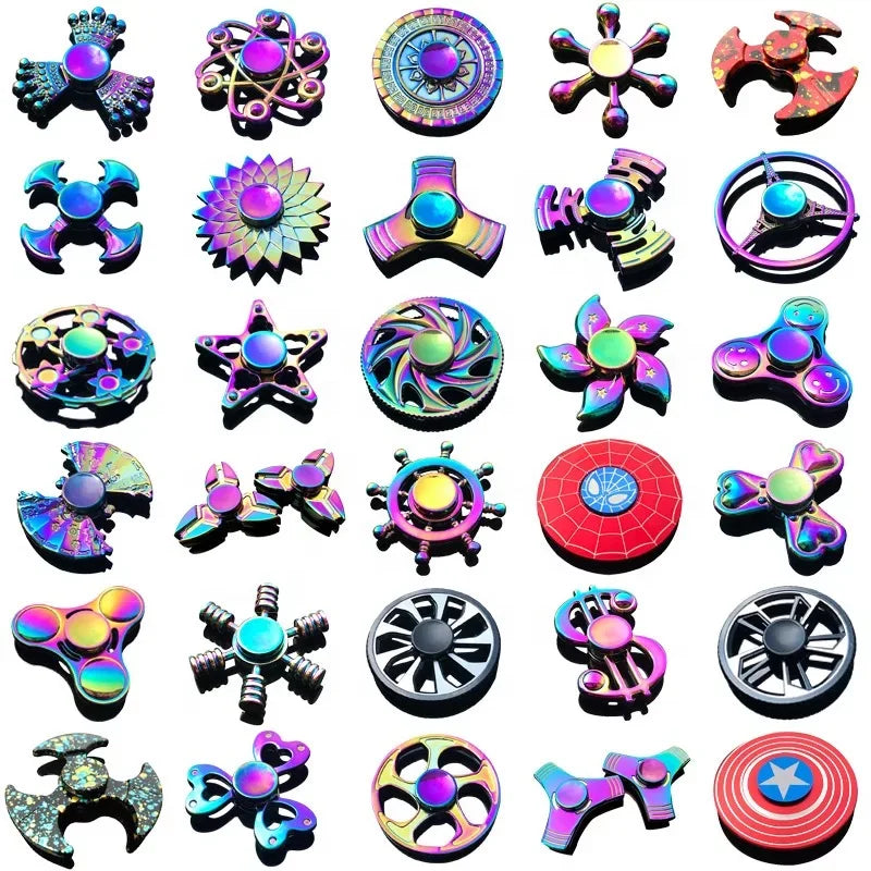 Wholesale Hot Sale Anti Stress Toy Metal Alloy Material Hand Spinner Fidget Toy New Dazzling Finger Tip Gyro With Metal Gift Box