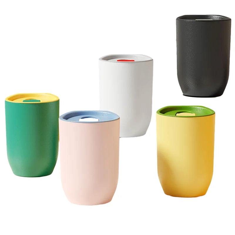 Logo Custom Plastic Wine Mug 350ML Egg Tumbles With Lid Outdoor Colors Shock-Resistant Portable School Office Milk Tea Drinkware