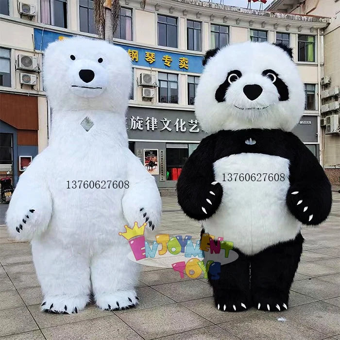 CE Certified 2m/2.6m/3m Inflatable Panda Polar Bear Mascot Costume Big Inflatable Animal Costume for Parties Available for Sale