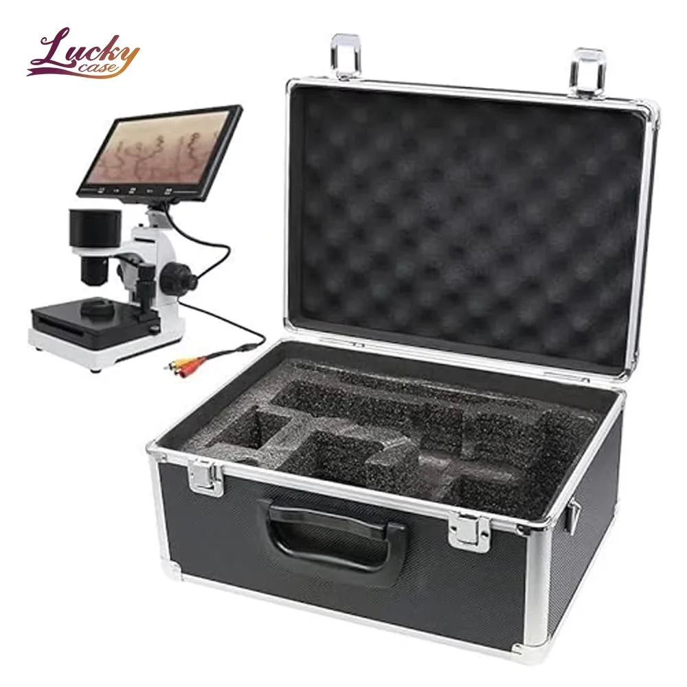 Custom Aluminum Tool Case Portable Microscope Storage Aluminum Case Aluminum Carrying Case With Foam Padding