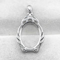 Sterling Silver 15*20mm Semi Mount Pendant Empty Frame Blank Support Setting S925 Base Holder Without Center Stone for DIY Inlay