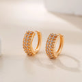 Luxurious High-End Vintage Copper Hoop Earrings with Unique Micro Full Zircon Design Ear Hook Luxury Circle for Women