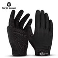 WEST BIKING Shock-absorb Full Finger Racing Breathable Cycling Bike Gloves Waterproof Touch Screen Bicycle Cycling Gloves