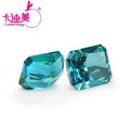9x11mm Tourmaline Paraiba Gemstones Rectangle Shape Synthetic Blue Green Color Loose Stones for Ring Earrings Jewelry Making