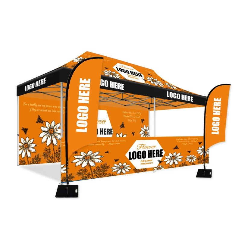 3x6 Custom Folding Pop Tent Outdoor Events Waterproof Canopy Gazebo 10x20 Heavy Duty Aluminum Alloy Frame Glass Wall UV MegaBDM