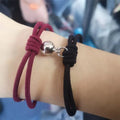 Lovers Bracelets Custom Magnetic Black Red Woven Hand Rope Gifts for Boyfriend Girlfriend Charm Bracelet for Couple