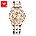 OLEVS 6622  OEM Custom Diamond High Fashion Women Watch Gift Set Mechanical Wristwatch Automatic Luxury Woman Ceramic Watches