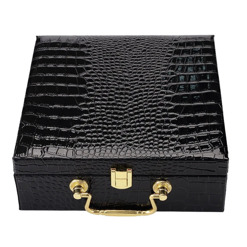 Wholesale Belt Gift Package Box Wooden MDF Frame With Crocodile PU Cover EVA Inner Hardware Fitting