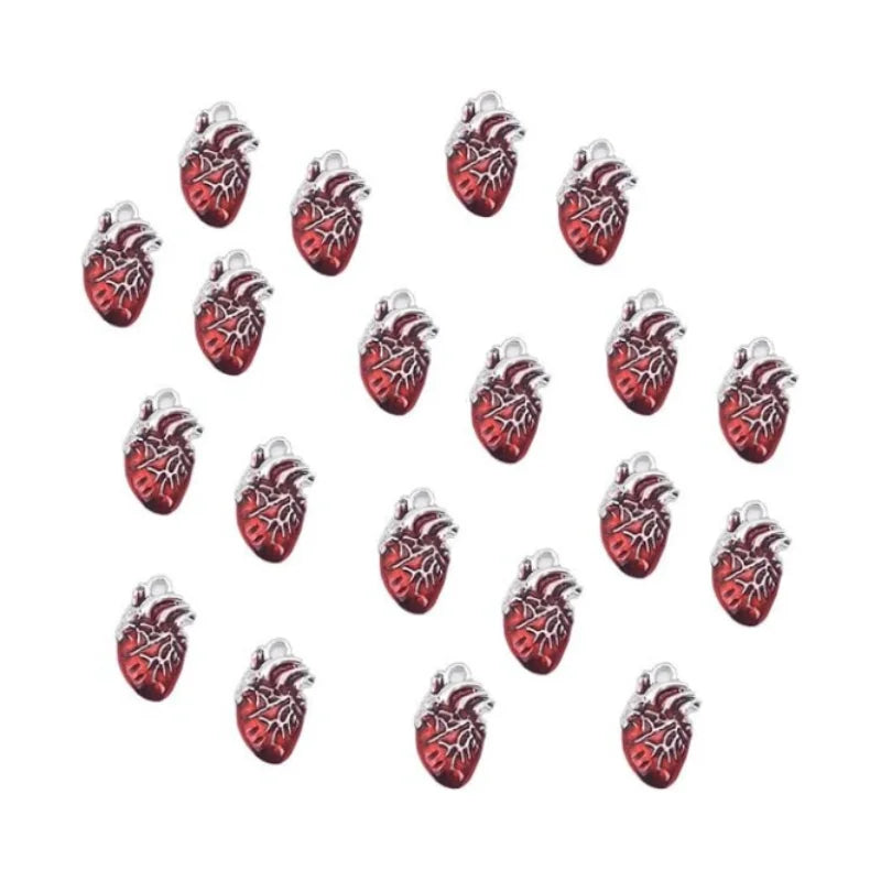 Heart Pendant Charm Alloy Pendant Bulk Jewelry Making Anatomical Organ DIY for Necklace Bracelet Earrings Keychain