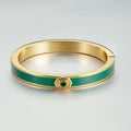 Wholesale 18K Thick Gold Plated Simple Fashion Style Enamel Bracelets Bangles Simple Jewelry Women for Girls