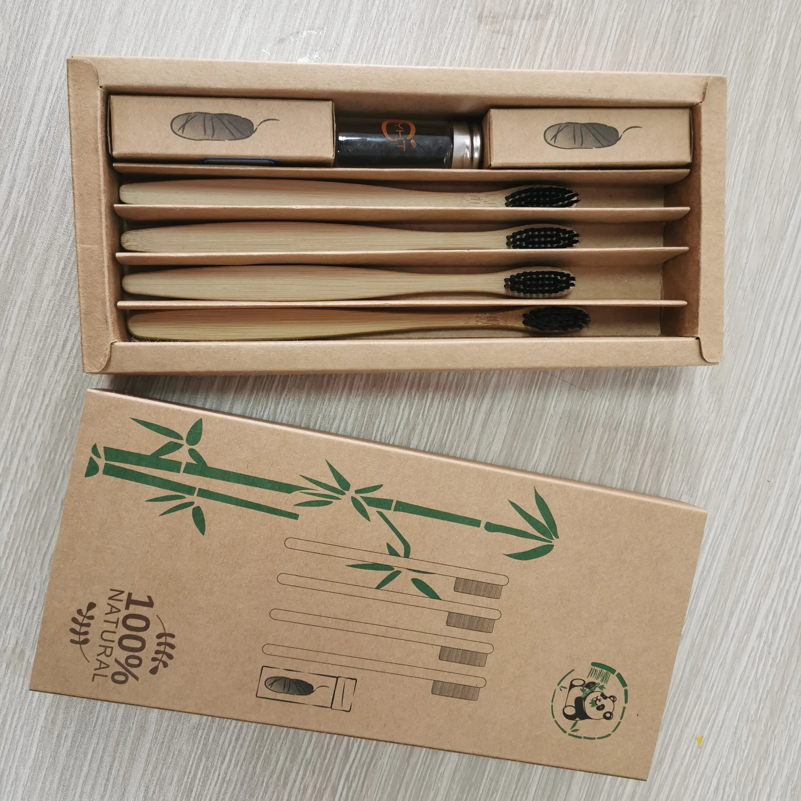 Oem Custom Logo Bamboo Charcoal Soft Bristle Toothbrush