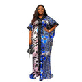 Factory Direct Sale Women's Kaftan Printing Ankara Dress Summer Spring Winter Rayon African Dress with Hidden Waistband