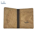 Boshiho Anti-Static Vintage Cork Leather Card Holder Wallet Natural Vegan Zipper Closure Factory Wholesale Men Women