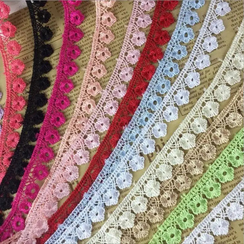 Fashion Design Polyester Flower Lace Decoration Multi Color Embroidery Guipure Lace Ribbon for Dress Clothes Bag Curtain  DB203
