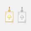 FUAMAY Exquisite Poker Cards Charms Colgantes Gold Plated Enamel Ace of Spade Heart Club Enamel Charms Necklaces