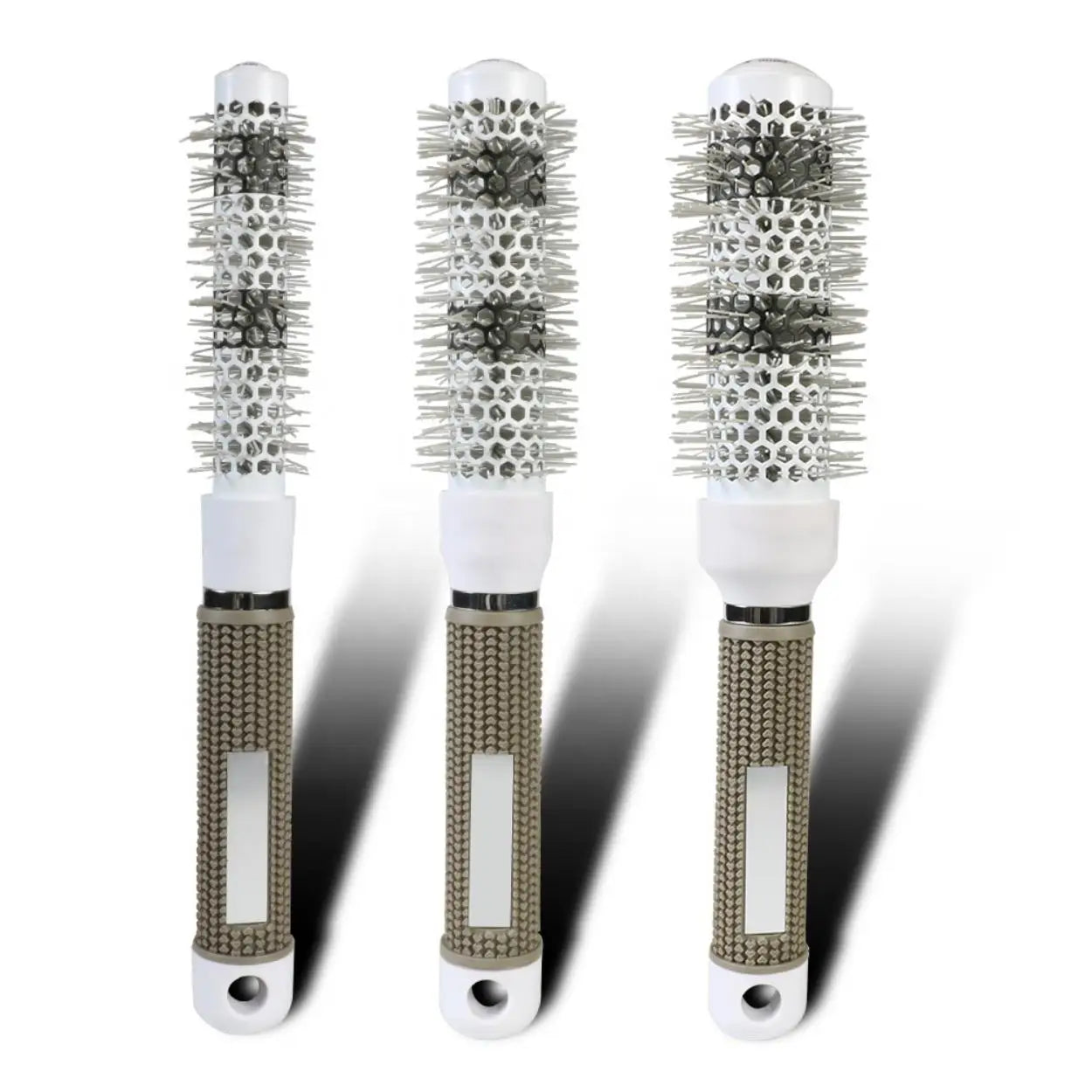 Hot-Selling Professional Ceramic Round Hair Brush Silicone Handle High-Resistance Ionic Features Customizable Logo for Salon Use