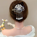 Shiny Bell Orchid Flower Rhinestone Frog Buckle Hair Clips Metal Diamond Coiled Hairpins Twist Clip Headdress for Women