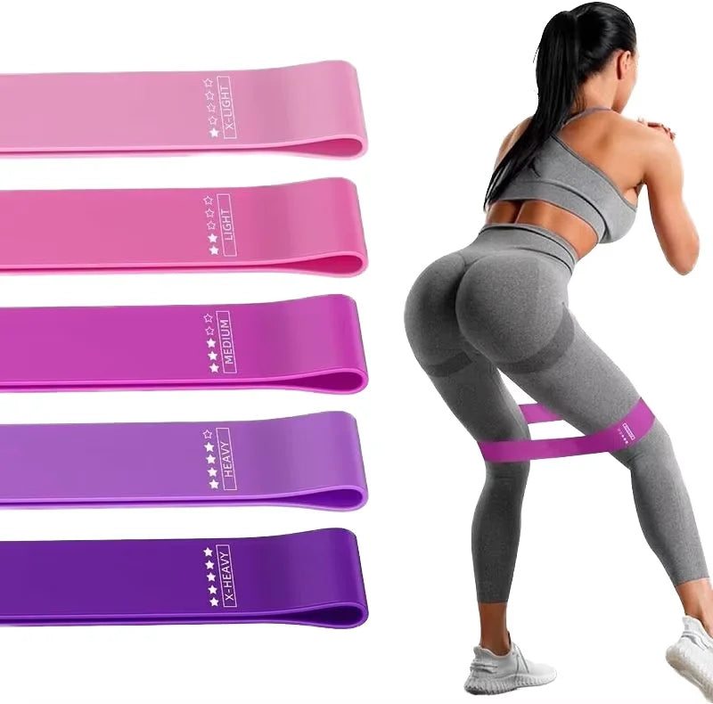 Hot Sales Custom Fitness Latex Elastic Hip  Circle Latex Resistance Band Set Exercise 5 Pieces Difference Resistance Band Set