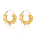 Chris April 316L Stainless Steel Gold Plated Spring Spiral Chunky Hoop Earrings for Women