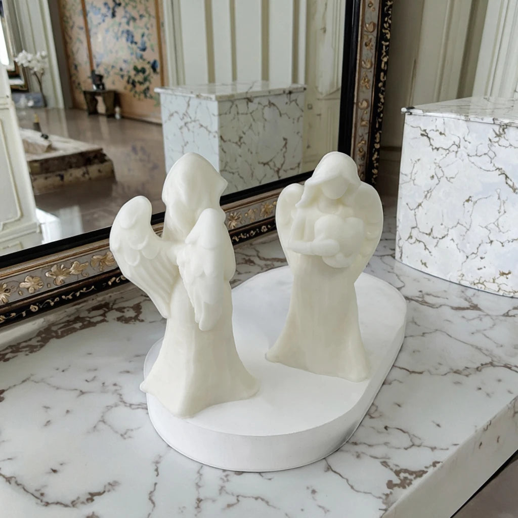 Four Angel Aromatherapy Candle Mold Angel Gypsum Expansion Stone Silicone Mold DIY Candle Ornament