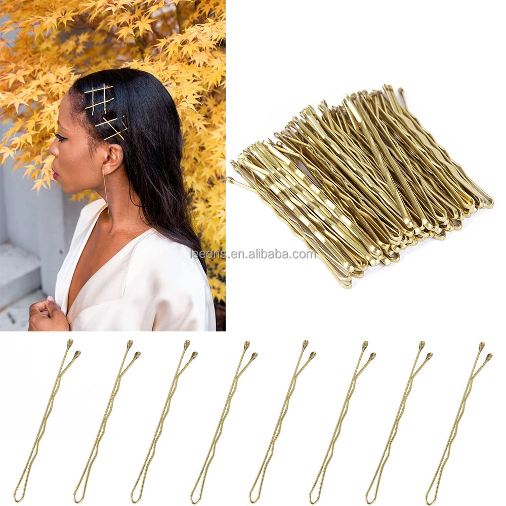Leeons 50 Pcs/Bag 4 Colors Invisible Wave Bobby Hair Clips & Barrette for Women Girls Kids