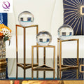 Modern Home Exquisite Crystal Ball With Bronze Tripod Hardware Ornaments for Home Decoration Accessories